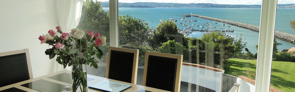 Dining area with view over Torbay